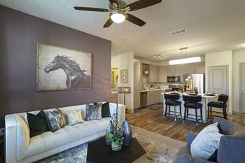 Ceiling fan in living room